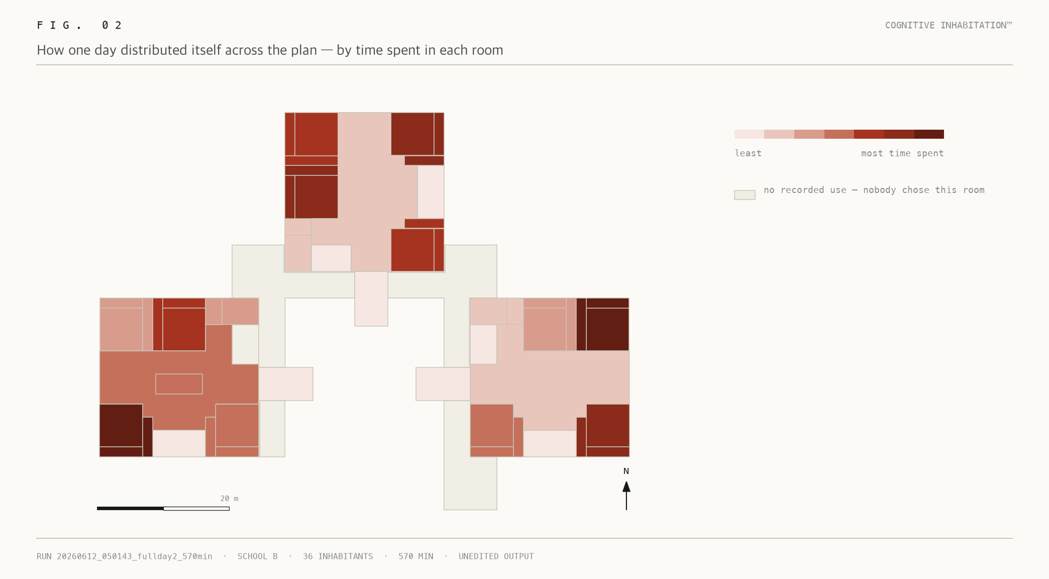 Time spent in each room of the classroom floor